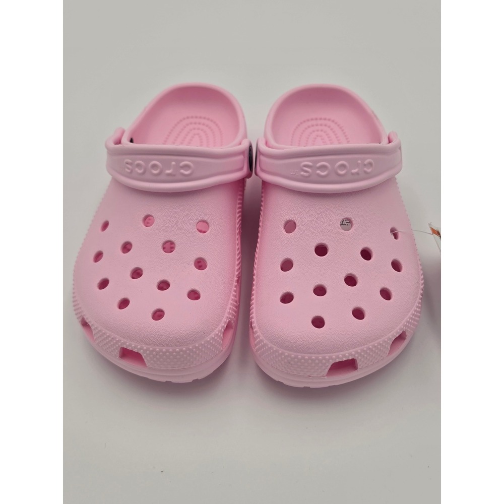 Crocs Classic Clog K Kids Pink Slip On Shoes size J2, NWT